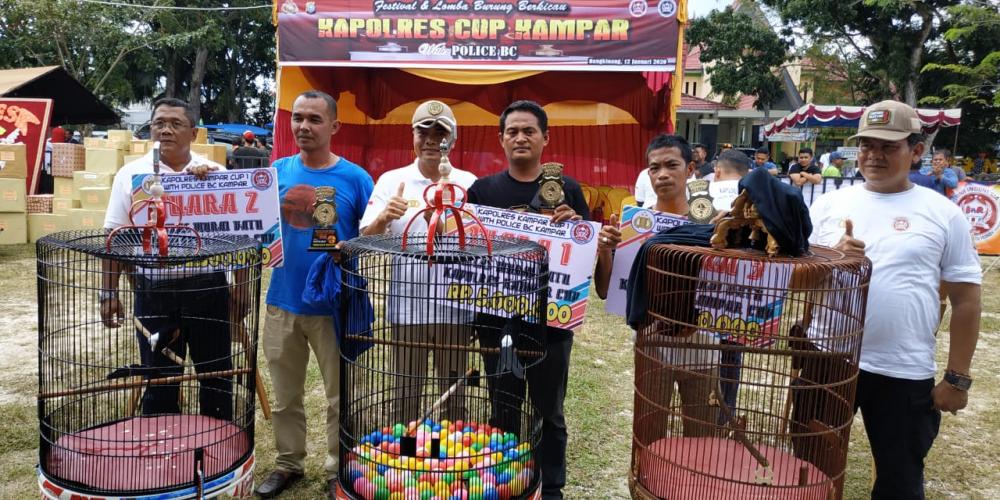 Polres Kampar Gelar Festival Lomba Burung Berkicau, Kapolres Cup Kampar With BC
