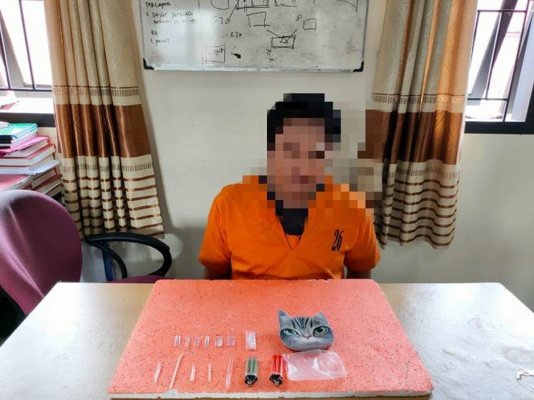 Polsek Mandah Inhil Amankan Seorang Pria Terduga Pelaku Tindak Pidana Narkotika Jenis Sabu