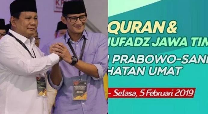Doa Untuk Prabowo-Sandi Ratusan Hufadz Jatim Menggelar Doa Bersama dan Untuk Kemaslahatan Umat 