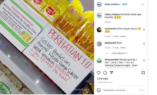 Viral Di Medsos Beli Minyak Goreng Pakai KK dan Kartu Vaksin