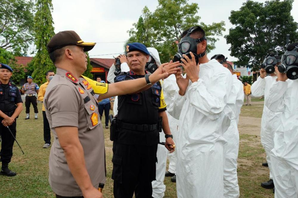 *Polda Riau Gelar Apel Operasi Kontijensi Aman Nusa II (Penanganan Covid-19) Muara Takus 2020.*