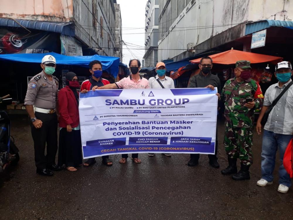 Sambu Grup Bagikan 7000 Masker di 3 Kecamatan