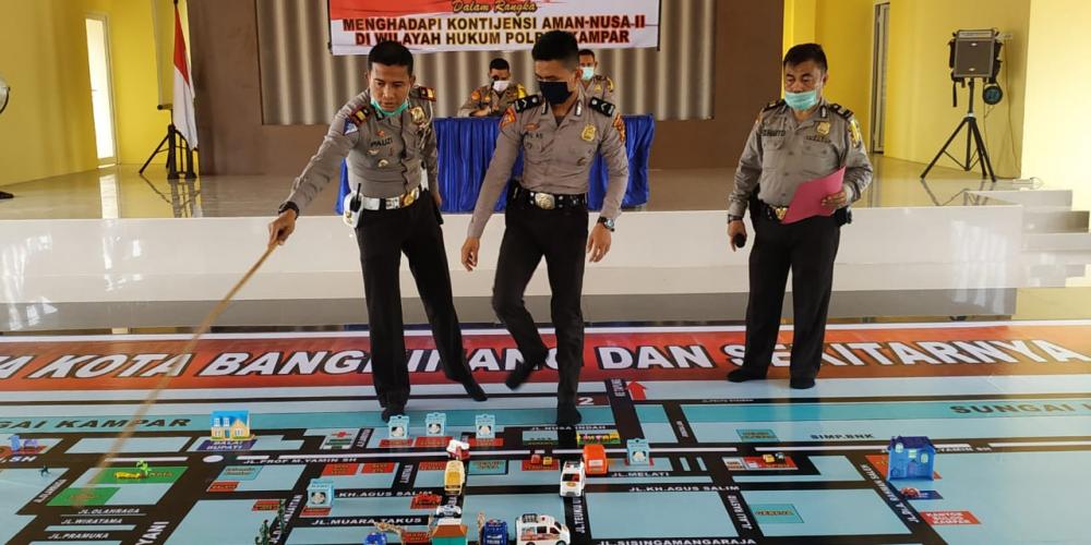 Polres Kampar Gelar Tactical Floor Games untuk Kesiapan Hadapi Kontijensi pada Ops Aman Nusa II