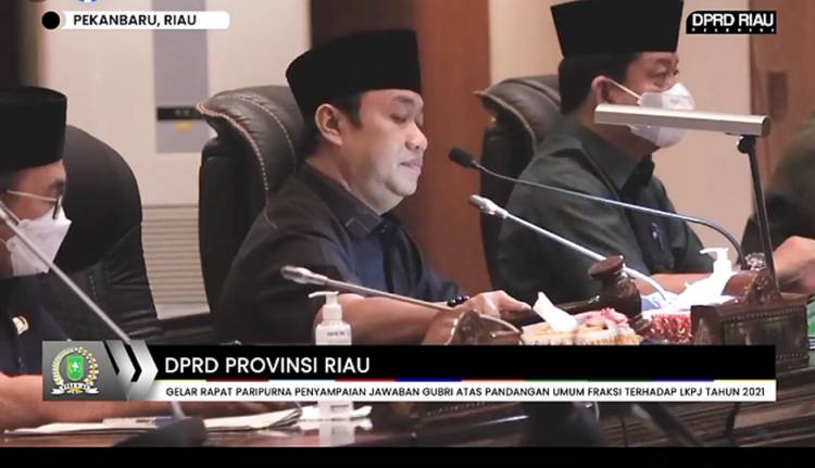 DPRD Provinsi Riau Gelar Rapat Paripurna Penyampaian Pandangan Umum Fraksi Terhadap LKPJ Gubernur Tahun 2022