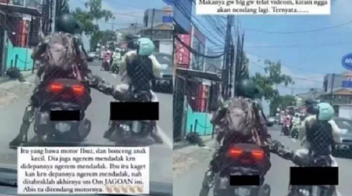 Oknum TNI Yang Menendang Seorang Perempuan Pengendara Motor Yang Viral Di Media Sosial Sudah Diberi Sanksi