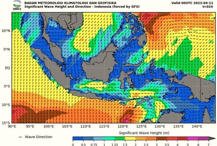 Perairan Indonesia Berpotensi Alami Gelombang Tinggi hingga 4 meter, Masyarakat Perlu Waspada