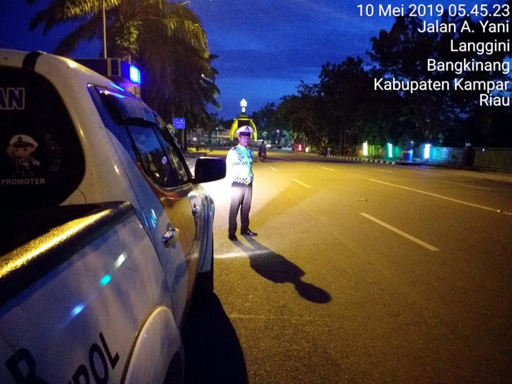 Selama Ramadhan, Satlantas Polres Kampar Gelar Patroli Blue Light Setiap Subuh