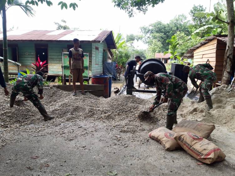 TMMD Ke 108 Desa Tamiang oleh TNI Untuk membangun semangat dan kepercayaan bagi masyarakat