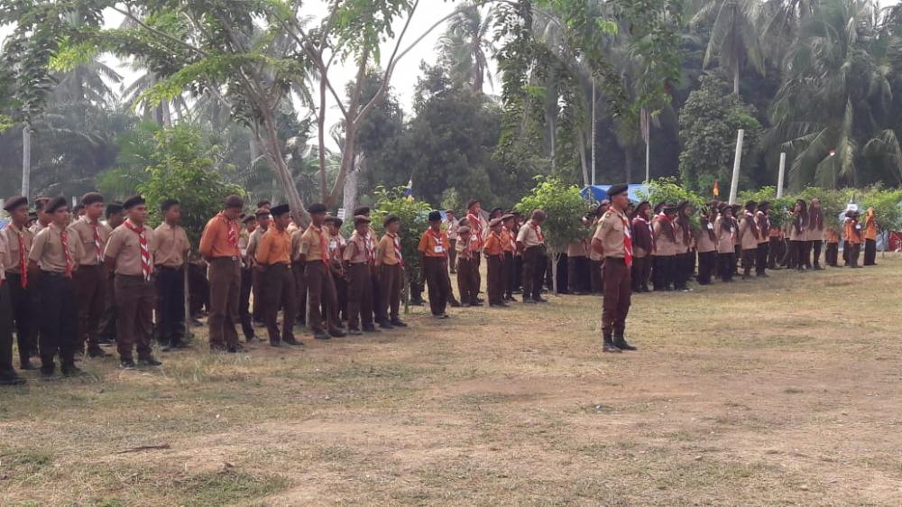 Kwartir Ranting Pramuka Rupat Menggelar Upacara HUT Pramuka ke 58 Di SMP N 10 Rupat