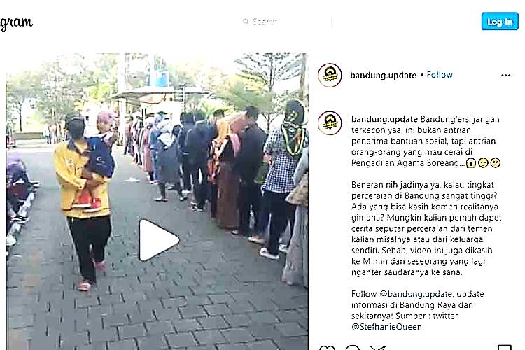 Viral, Antrean Orang Mau Cerai di Pengadilan Agama Bandung  ‘kayak’ Ngantre Sembako