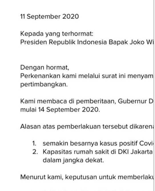 Orang Terkaya Di Indonesia Surati Jokowi Minta PSBB DKI Jakarta Di Batalkan