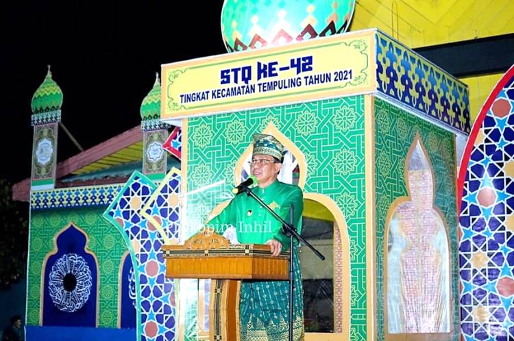 Buka STQ ke-42 di Tempuling, Bupati HM.Wardan Berharap Generasi Qurani Bawa Keberkahan Bagi Inhil
