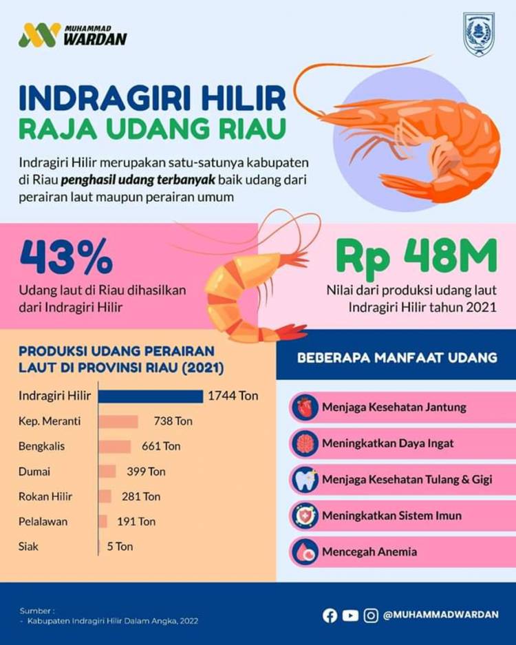Produksi Capai 1744 Ton Udang Tahun 2021, Kabupaten Inhil jadi Raja Udang se-Provinsi Riau