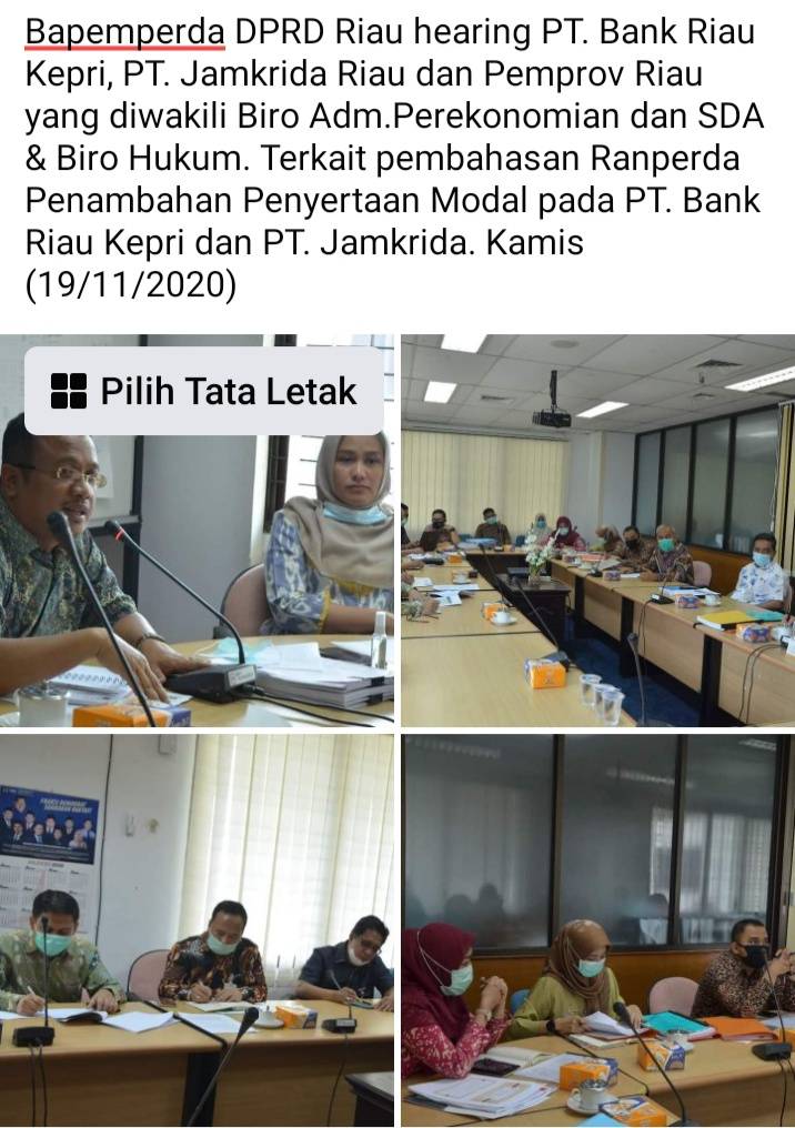 Bahas Penambahan Modal,  Bapemperda DPRD Riau Hearing BUMD PT Bankriaukepri dan PT Jamkrida Riau