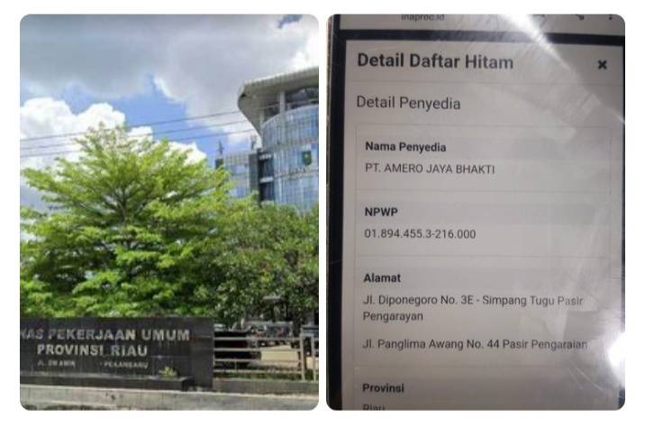 Tidak Laksanakan Masa Pemeliharaan, Dinas PUPRKPP Riau Blacklist PT. Amero Jaya Bhakti