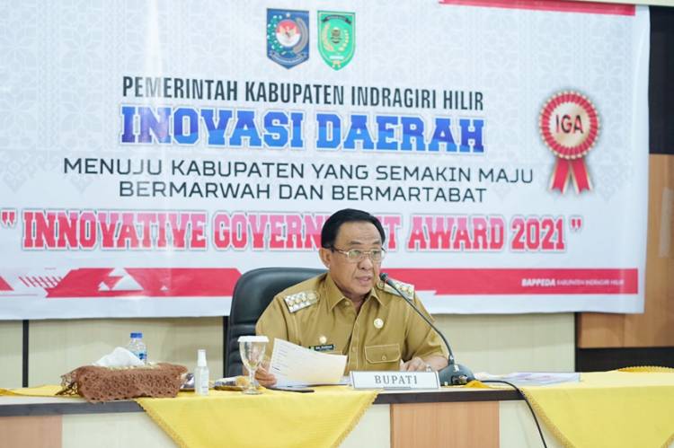 Bupati Inhil Presentasikan 8 Inovasi Unggulan Kabupaten Inhil pada Penilaian IGA Award 2021