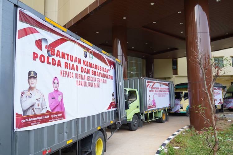 Bantuan Kemanusiaan Polda Riau untuk Korban Gempa Cianjur Tiba Di Jakarta