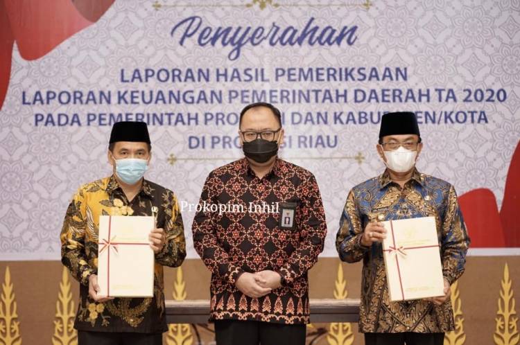 Pemerintah Kabupaten Indragiri Hilir Terima 5 Kali Berturut Turut WTP Dari BPK RI Perwakilan Riau