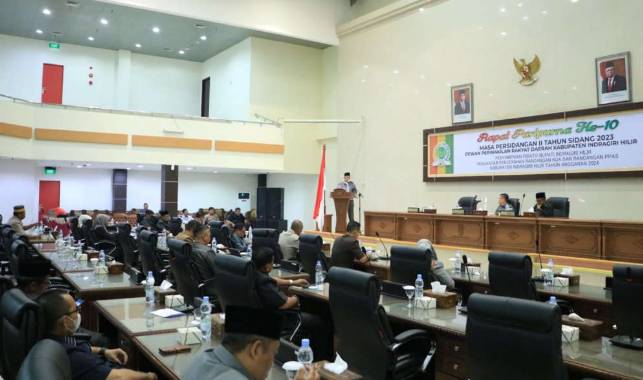 DPRD Inhil Rapat Paripurna Ke 10 Masa Sidang II Tahun 2023 Tentang Rancangan Umum