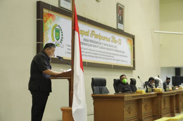 Wakil Ketua DPRD Inhil, Edi Gunawan SE MSi,Pimpin Rapat Paripurna Ke-12 Masa Persidangan III Tahun Sidang 2021