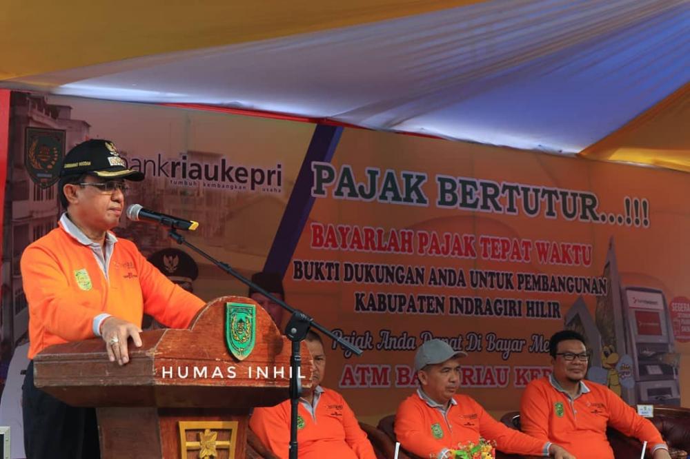 Acara Car Free Day di Hadiri Bupati Inhil HM Wardan  dan Launching Pembayaran Pajak Daerah Melalui ATM Bank Riau Kepri