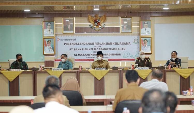 Bupati Inhil HM Wardan Saksikan Penandatanganan Kerjasama PT Bank Riau Kepri dengan Kejari Inhil