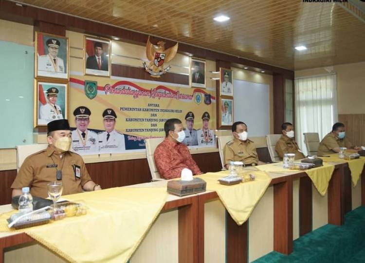 Percepat Konektivitas Hubungan Antar Wilayah Pemkab Inhil Dilaksanakan MoU Dengan Pemkab Tanjabtim dan Tanjab Barat Provinsi Jambi.
